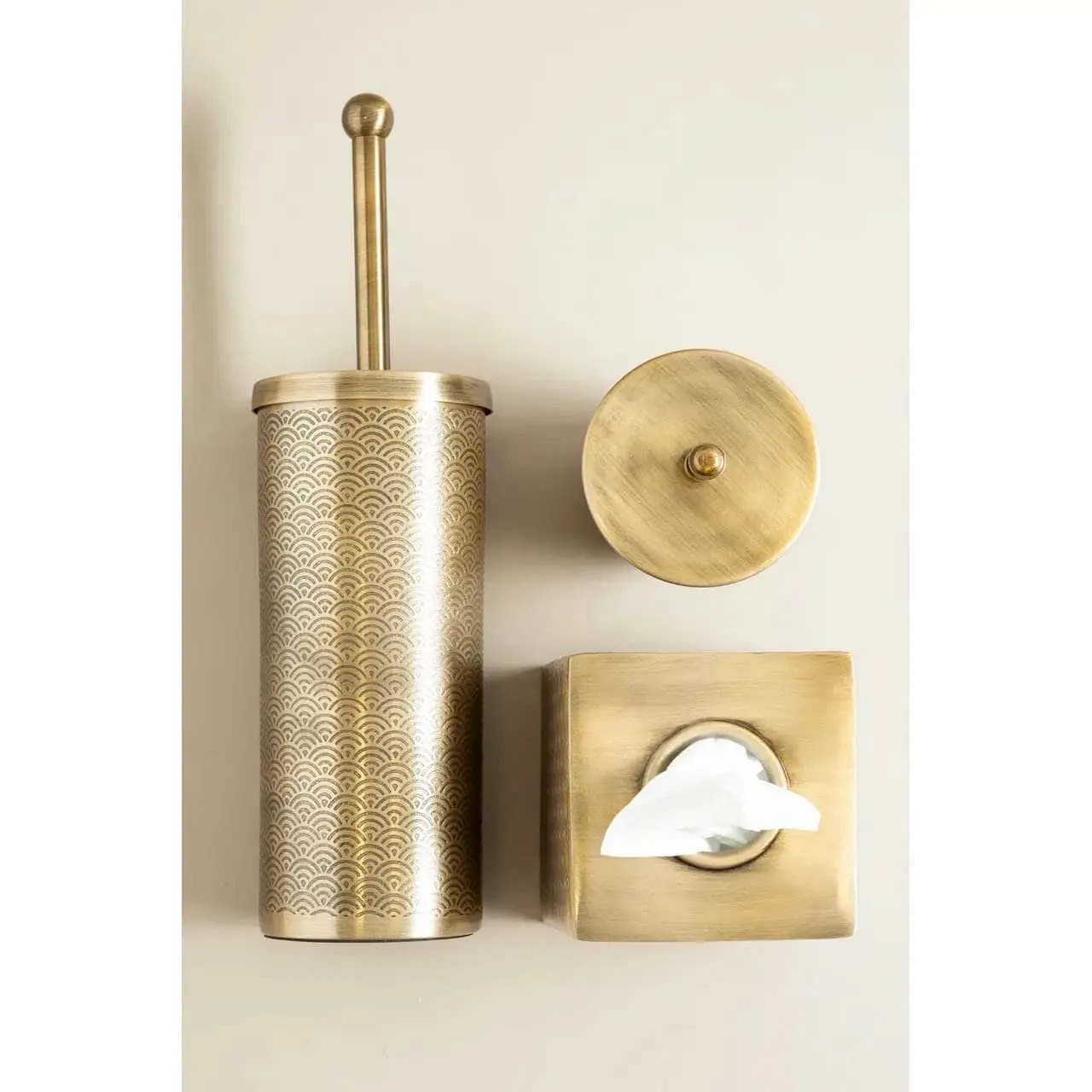 Allegra Etched Detail Toilet Brush - Gold