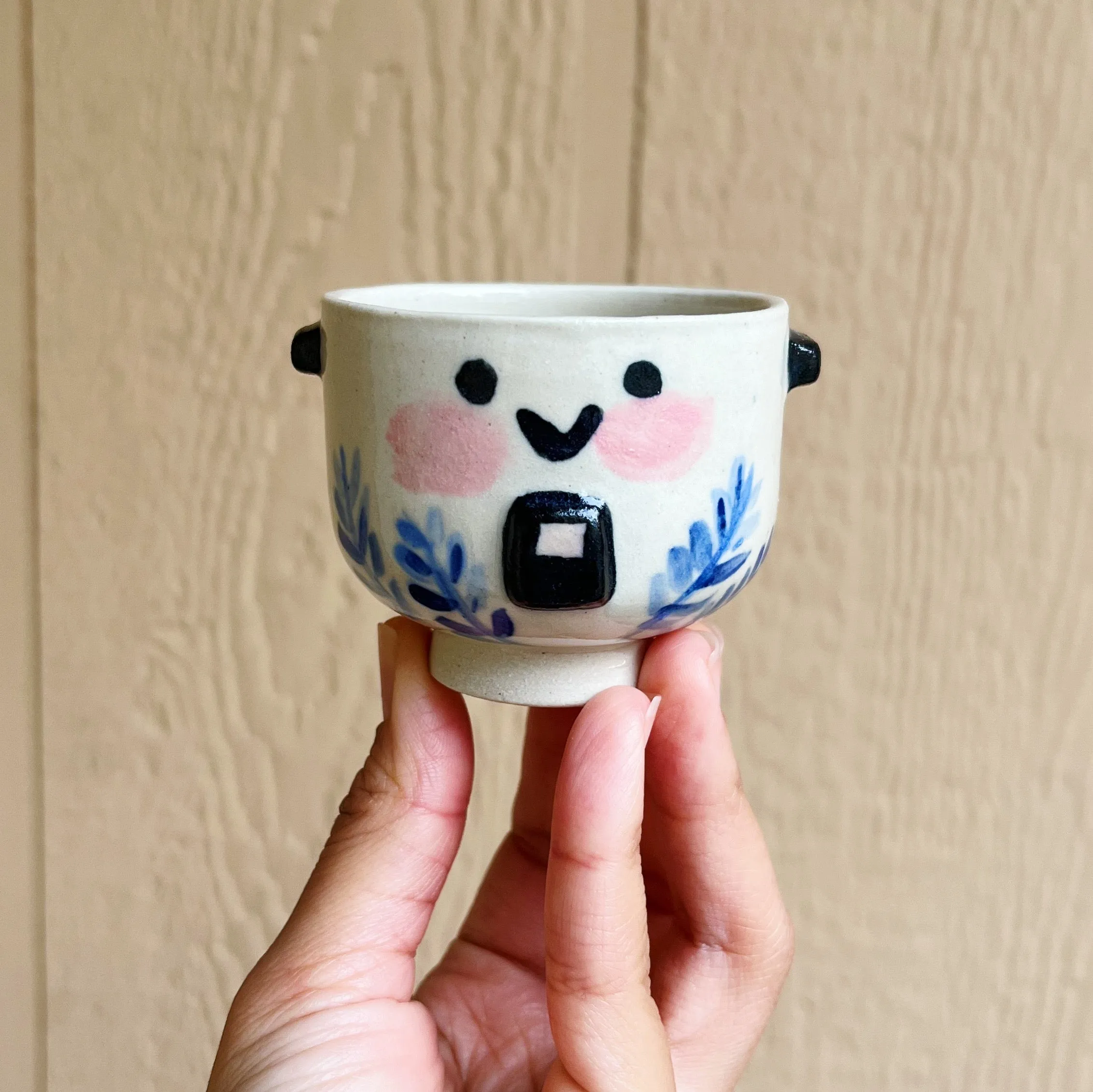 Blue Leaves Rice Cooker Ceramic - 2
