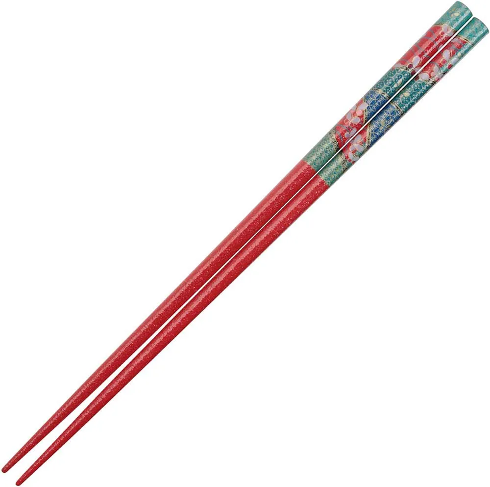 Butterflies on Red Floral Japanese Style Chopsticks