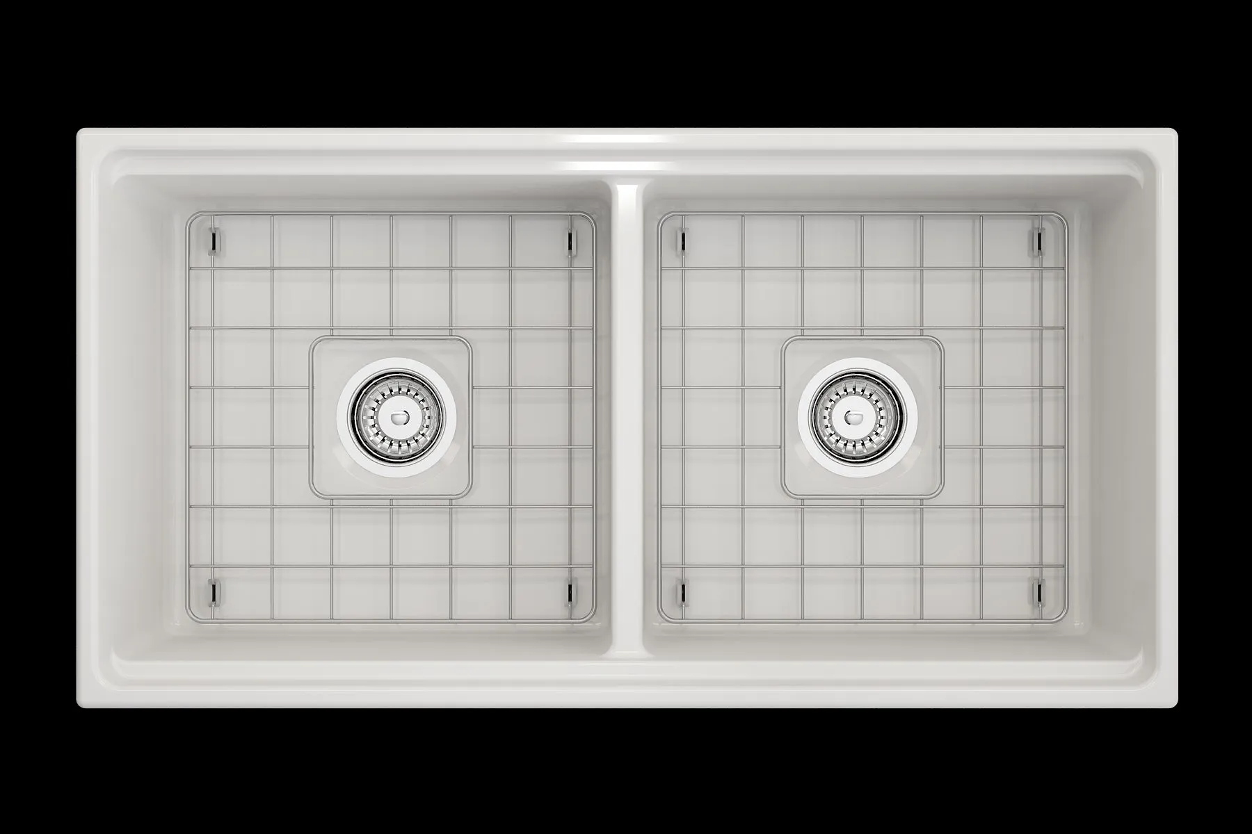 Contempo Step-Rim 36" x 19" x 10" Double-Basin Farmhouse Apron Front Kitchen Sink in White
