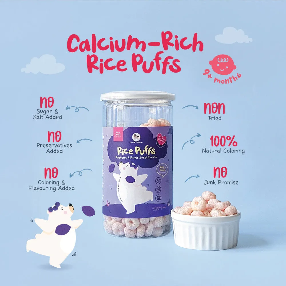 Double Happiness Rice Puff 50g - Blueberry & Purple Sweet Potato