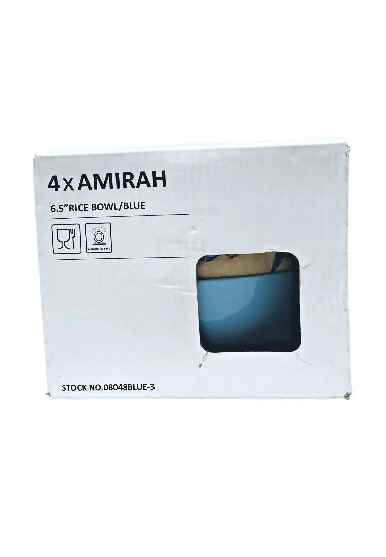 Landmark 4piece Amirah Round Rice Bowl 5.75" with Box - Blue