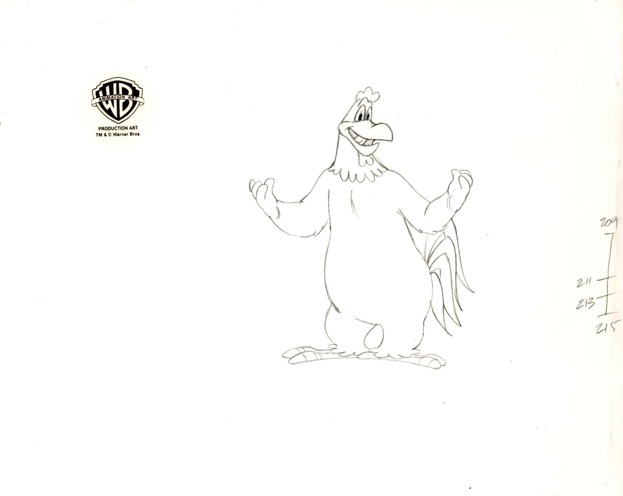 Looney Tunes Original Production Drawing: Foghorn Leghorn