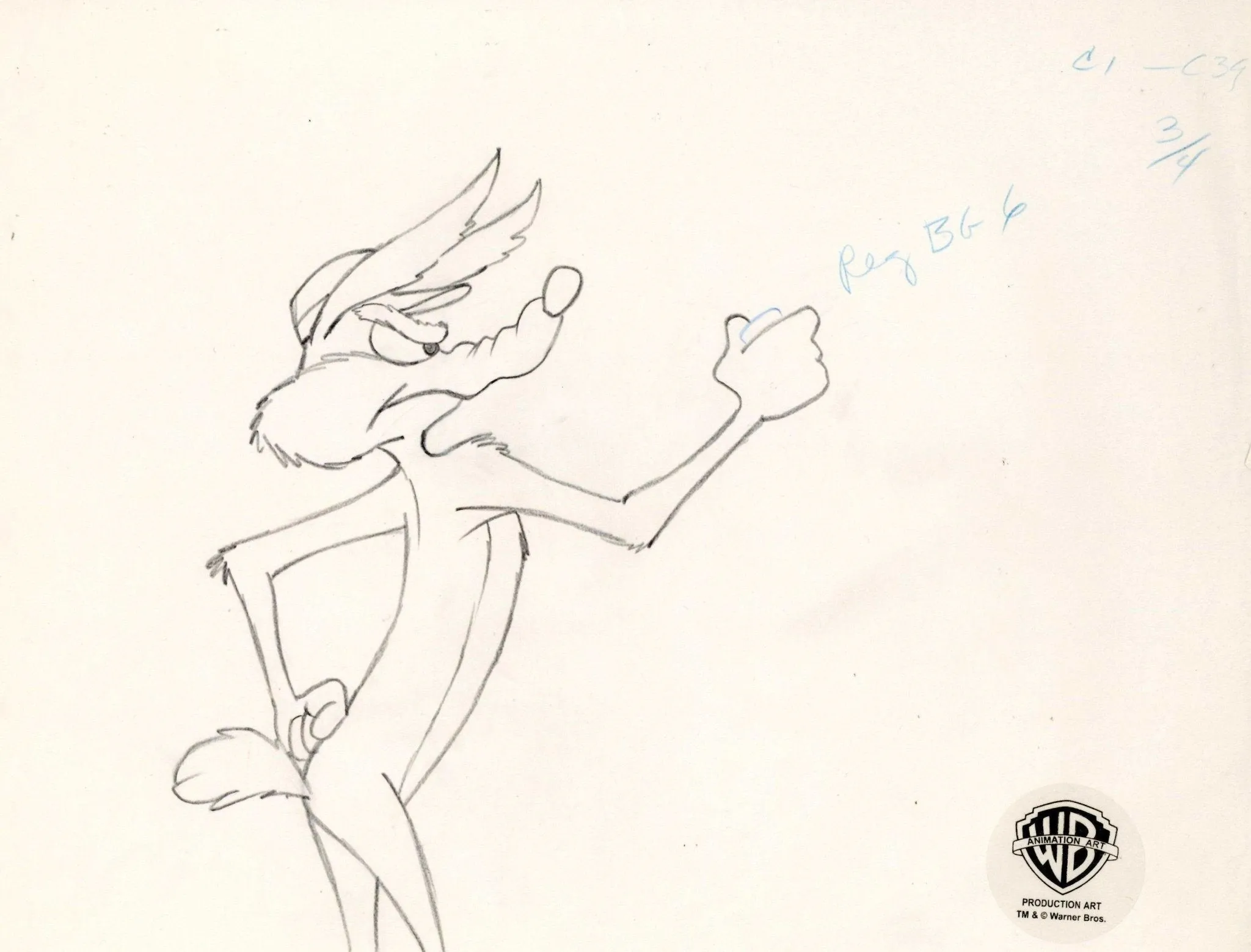 Looney Tunes Original Production Drawing:  Wile E. Coyote