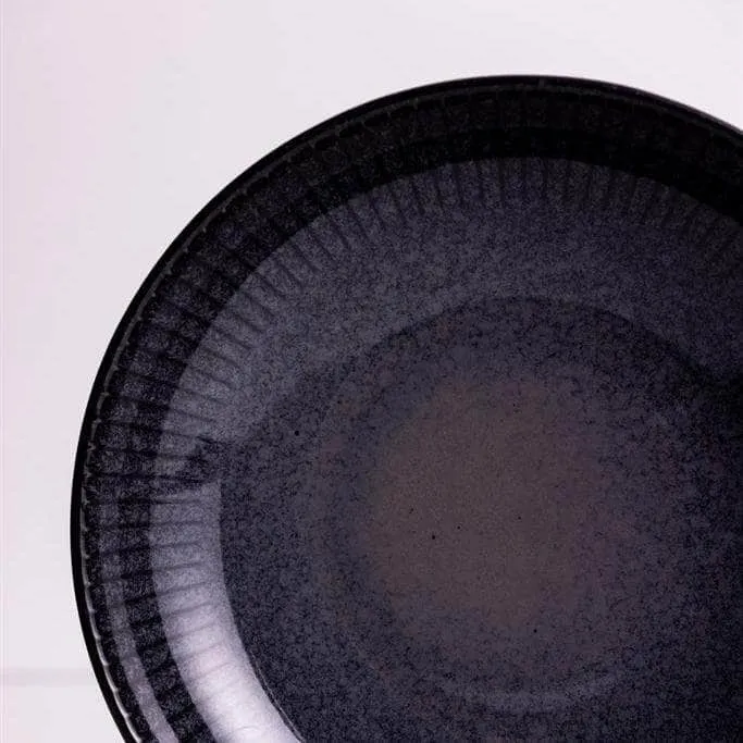 Reactive Linear Black Pasta Bowl - 23cm
