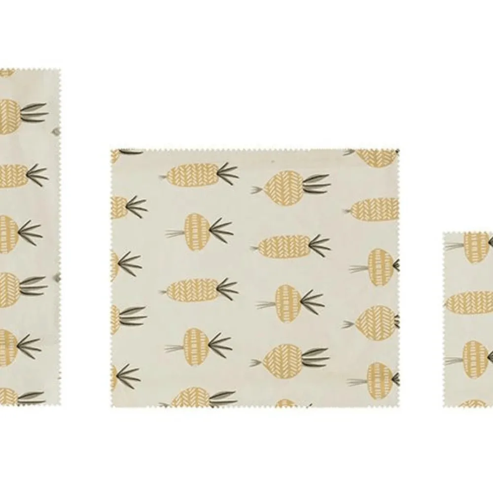 Reusable Fabric Beeswax Food Wraps with Prints (Set of 3)