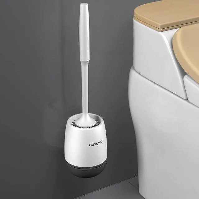 Silicone Head Toilet Brush Quick Draining Clean Tool