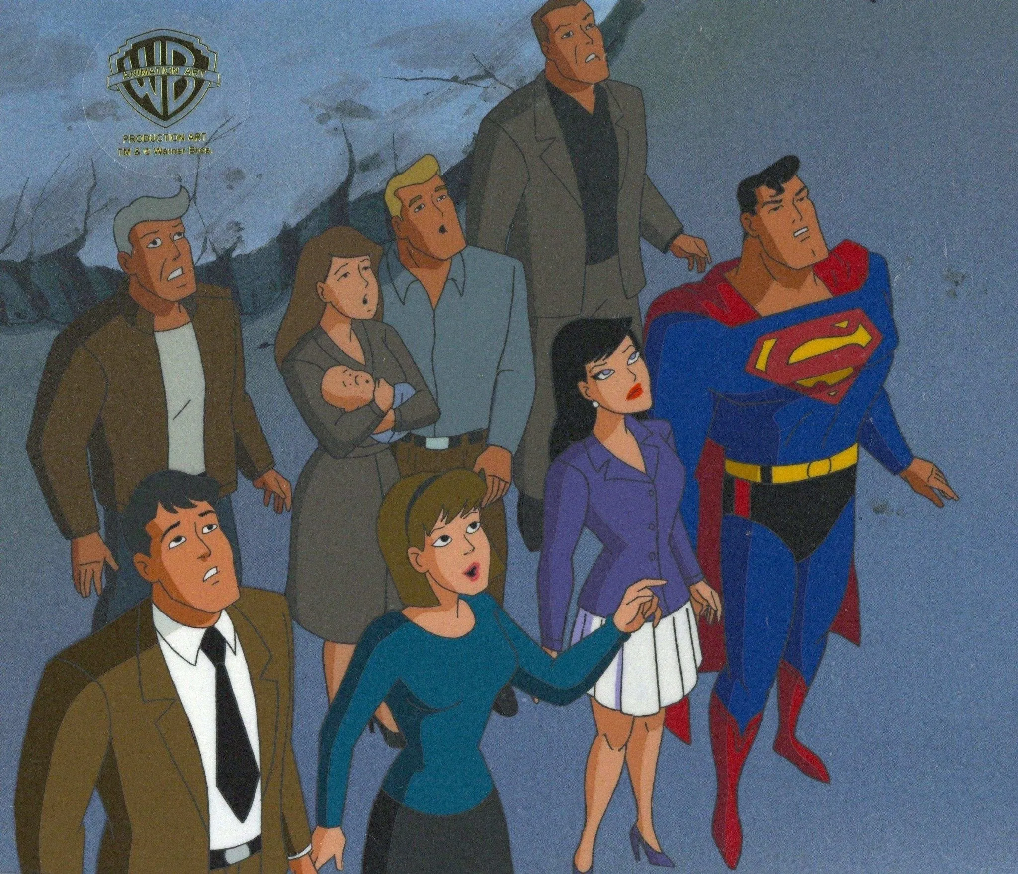 Superman the Animated Series Original Production Cel: Superman and Lois Lane