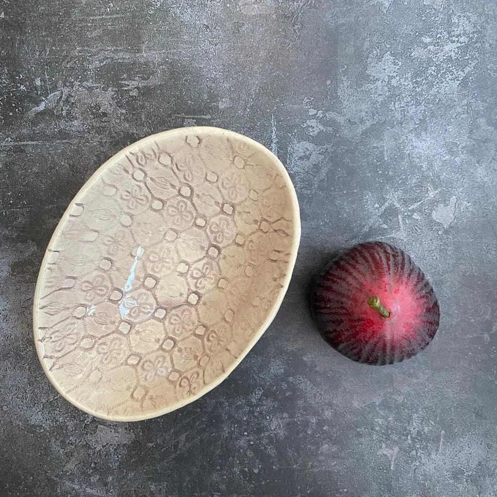 Wonki Ware Oval Bowl - Extra Small - Aubergine Lace