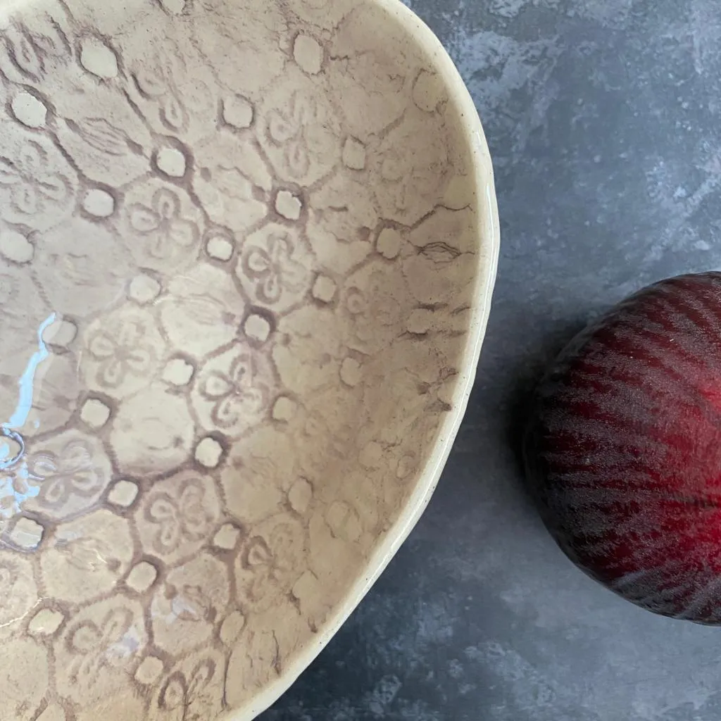Wonki Ware Oval Bowl - Extra Small - Aubergine Lace