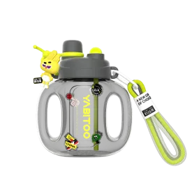 YABITOO Vitality TONTON Barrel 1,000ml Large Capacity Outing Carry Cute Double Drink STRAW Cup