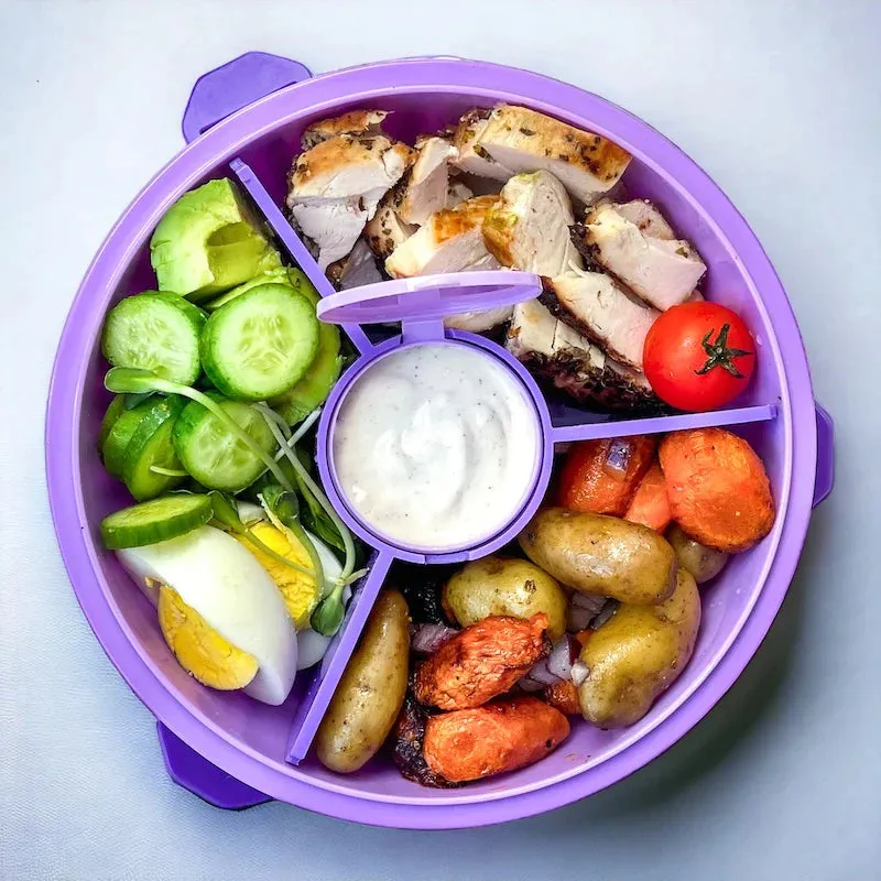 Yumbox Leakproof Divided Poke Salad Bowl - Maui Purple